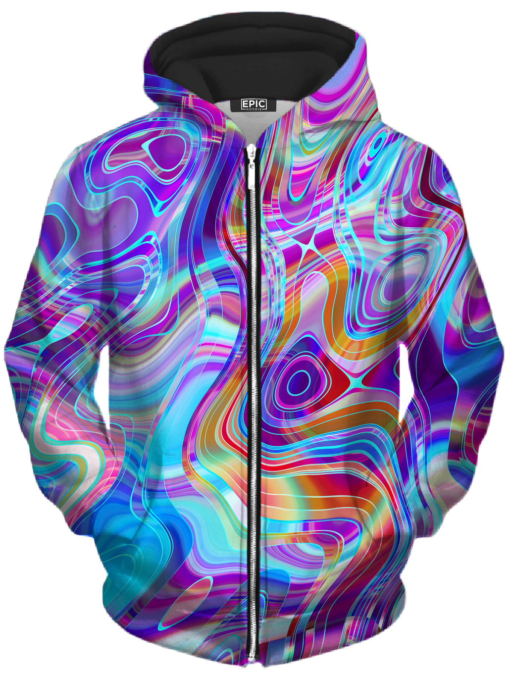 Aqua Realm Unisex Zip-Up Hoodie Art Designs Works Epic Hoodie