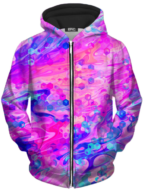 Cotton Candy Wash Unisex Zip-Up Hoodie Art Designs Works Epic Hoodie