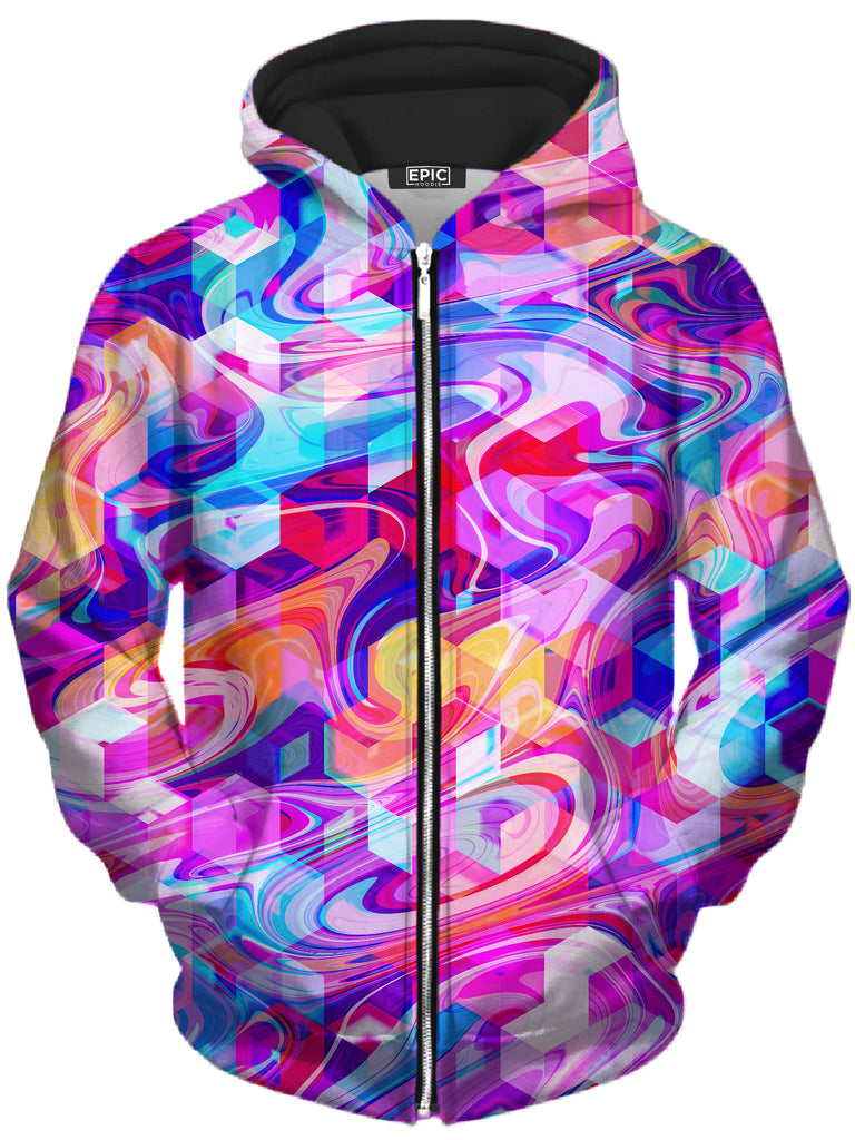 Art Designs Works - Cubic Drop Unisex Zip-Up Hoodie