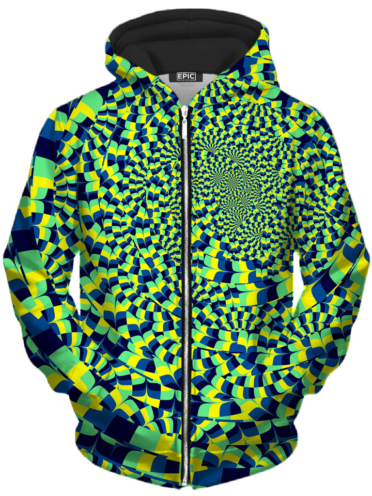 Art Designs Works - Green Portal Unisex Zip-Up Hoodie