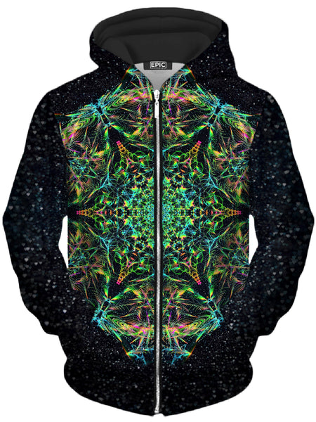 Art Designs Works - Green Prism Unisex Zip-Up Hoodie
