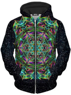Green Warp Unisex Zip-Up Hoodie Art Designs Works Epic Hoodie