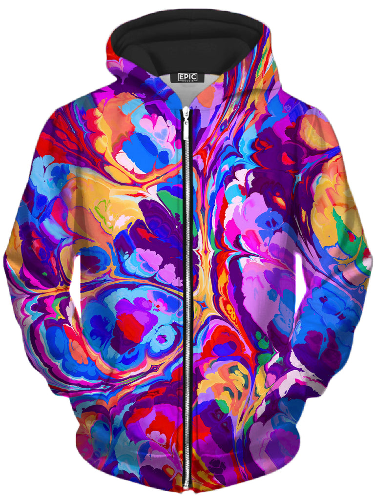 Art Designs Works - Overflow Unisex Zip-Up Hoodie