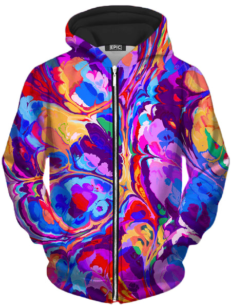 Art Designs Works - Overflow Unisex Zip-Up Hoodie