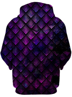 Noctum X Truth - Galactic Dragon Scale Purple Unisex Zip-Up Hoodie