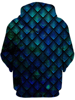 Noctum X Truth - Galactic Dragon Scale Teal Unisex Zip-Up Hoodie