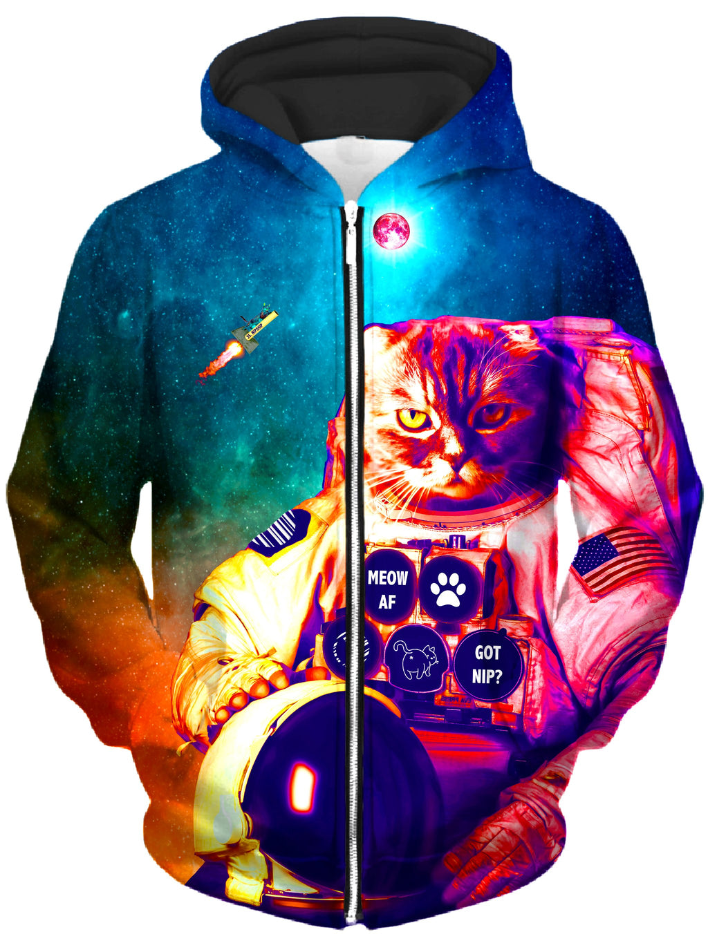 Catstronaut Unisex Zip-Up Hoodie, Noctum X Truth, T6 - Epic Hoodie