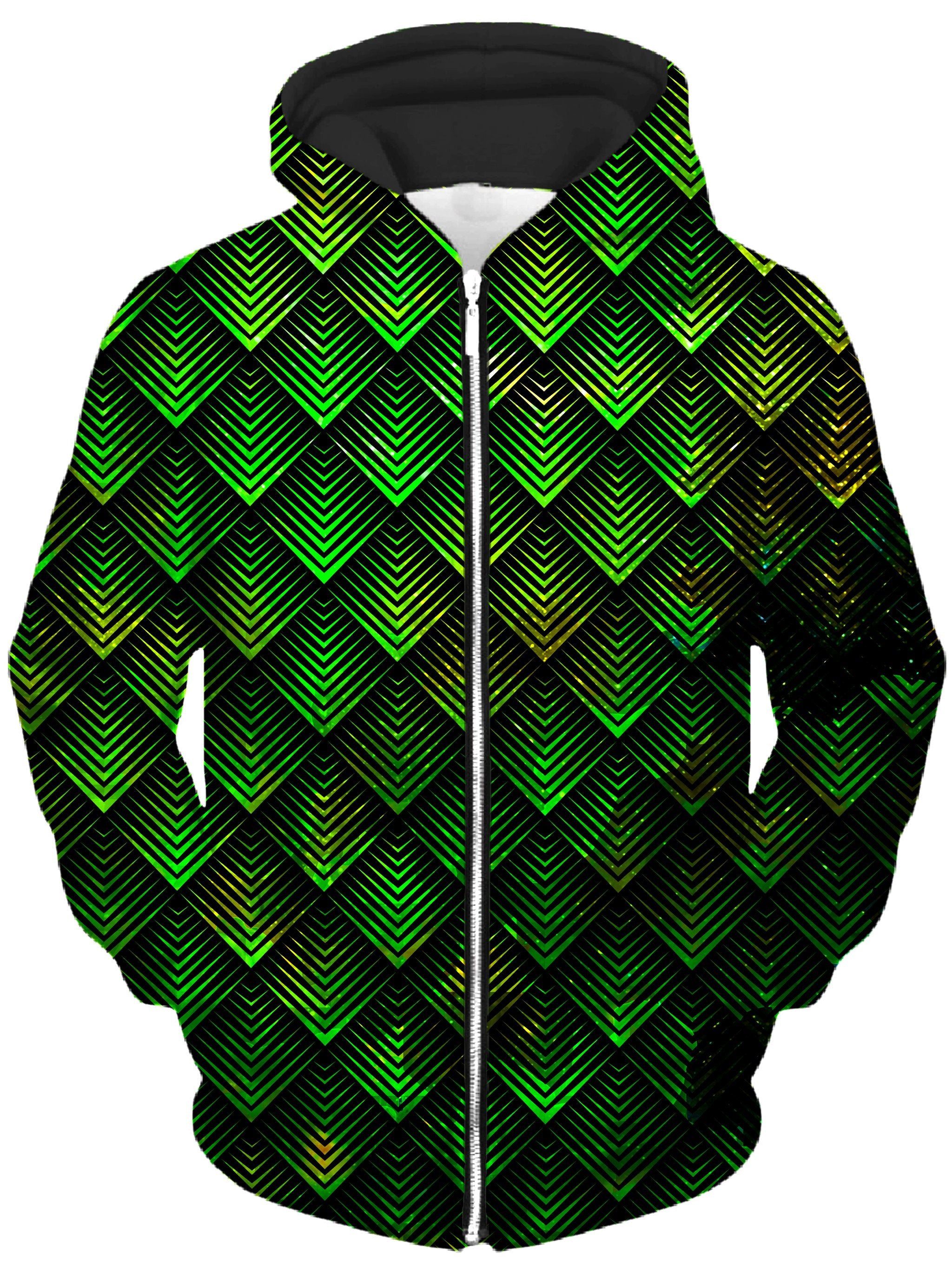 Galactic Dragon Scale Green Unisex Zip-Up Hoodie Noctum X Truth Epic Hoodie