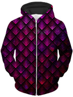 Galactic Dragon Scale Pink Unisex Zip-Up Hoodie Noctum X Truth Epic Hoodie