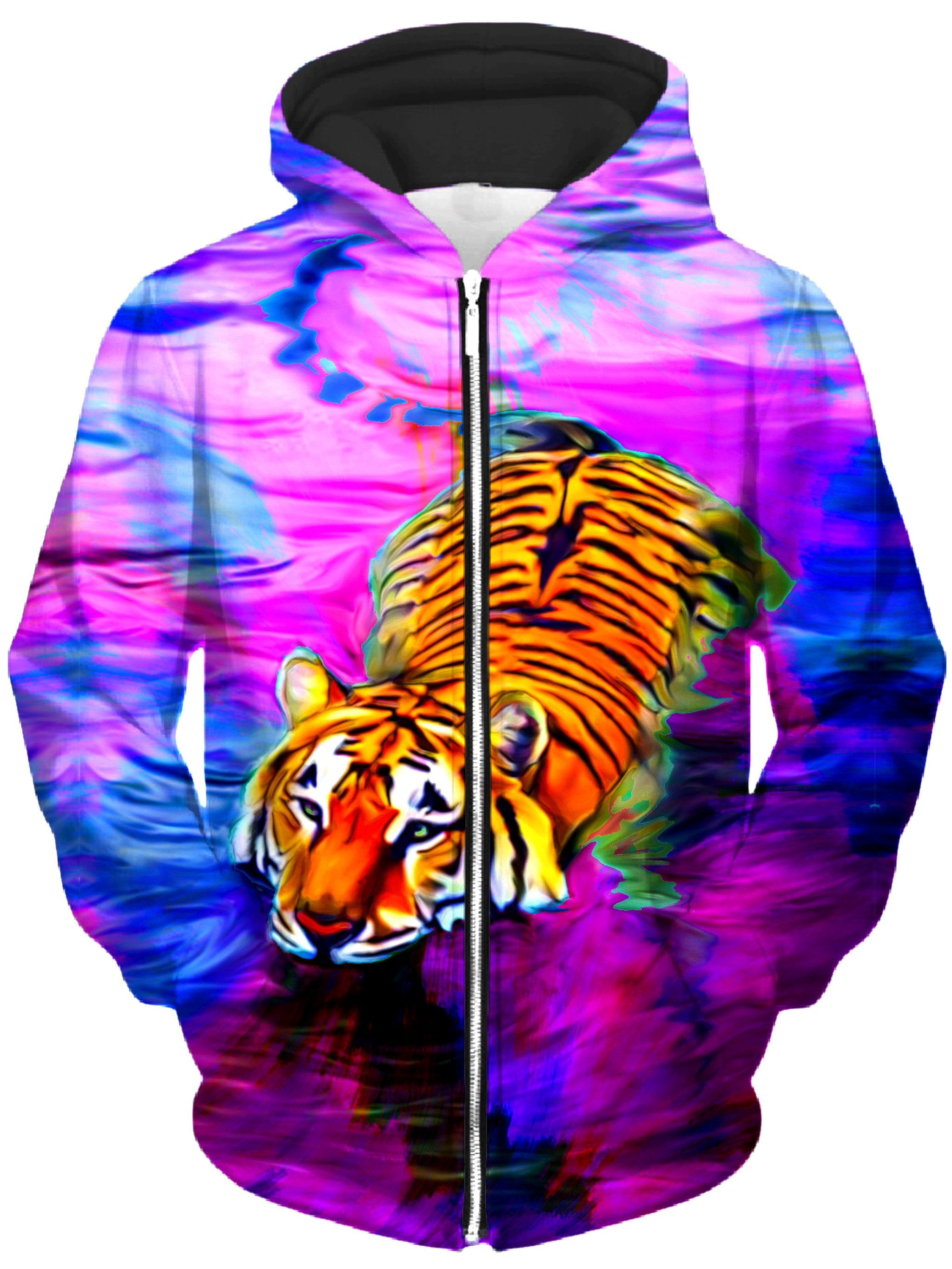 Water Tiger Unisex Zip-Up Hoodie, Heather McNeil, T6 - Epic Hoodie