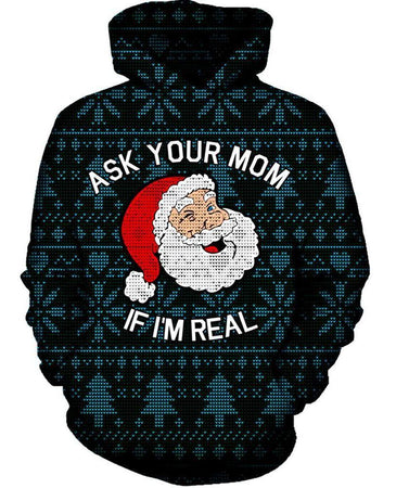 On Cue Apparel - Ask Your Mom Ugly Christmas Hoodie