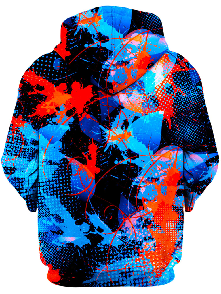 Blue and Orange Paint Splatter Unisex Zip-Up Hoodie