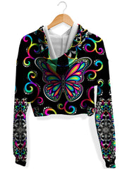 Butterfly Vibez Fleece Crop Hoodie