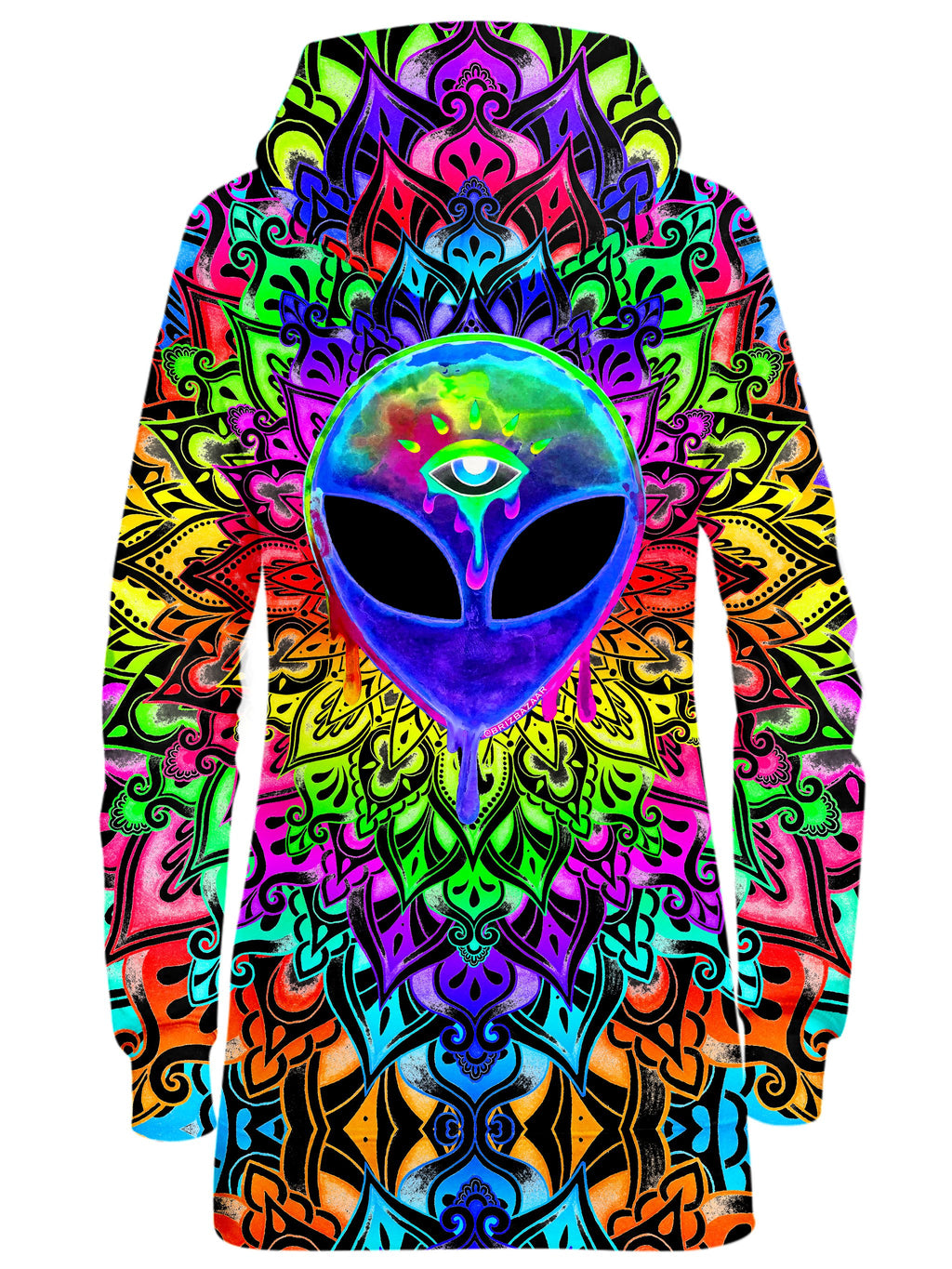 Psy Alien Purple Hoodie Dress BrizBazaar Epic Hoodie