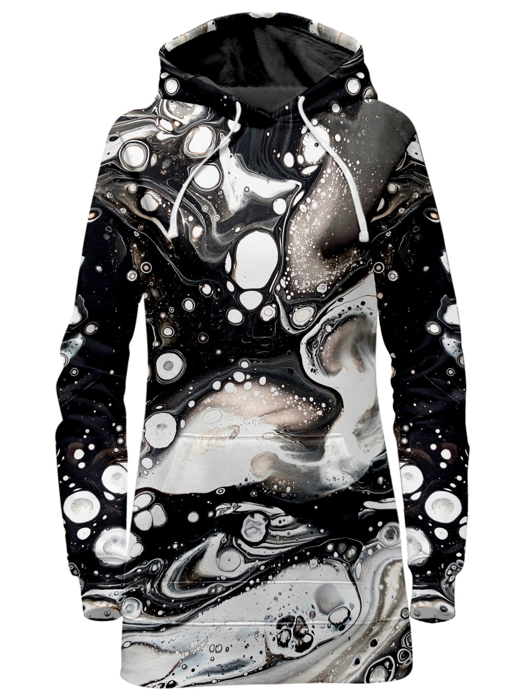 Monochrome Melt Hoodie Dress BrizBazaar Epic Hoodie