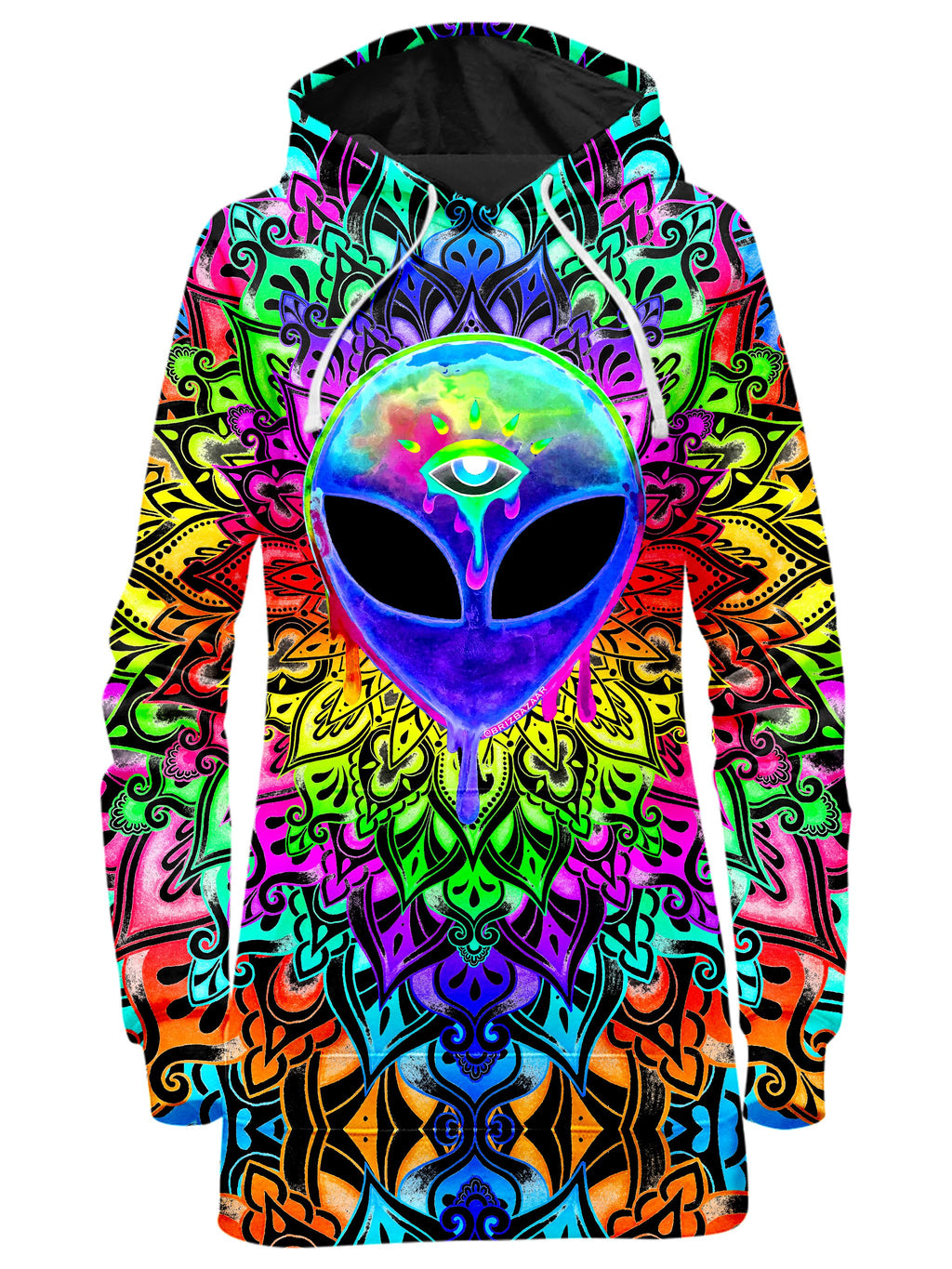 Psy Alien Purple Hoodie Dress BrizBazaar Epic Hoodie