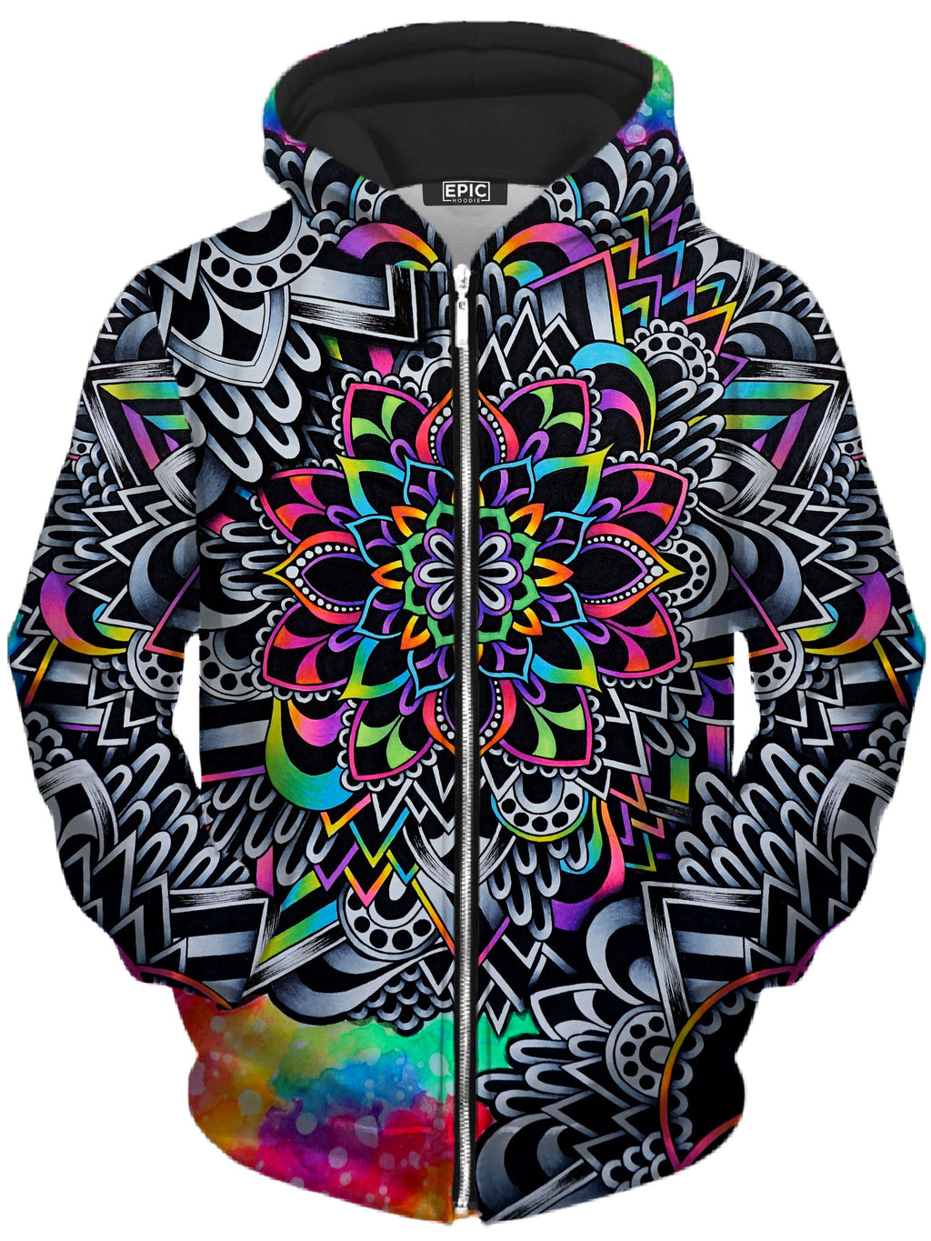 Mandala Vibez Unisex Zip-Up Hoodie BrizBazaar Epic Hoodie