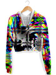 Rave Glitch Og Fleece Crop Hoodie