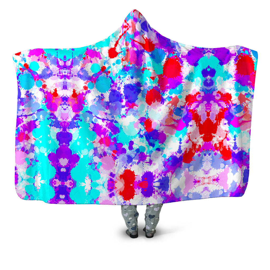 Big Tex Funkadelic - Cherry Frost Paint Splatter Hooded Blanket