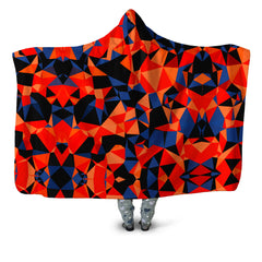 Orange and Black Geo Hooded Blanket