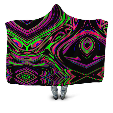 Big Tex Funkadelic - Pink and Green Blackout Drip Hooded Blanket