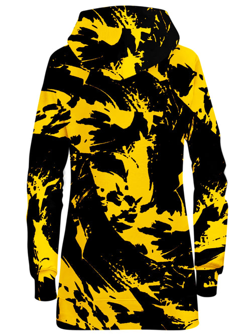 Black and Yellow Paint Splatter Hoodie Dress Big Tex Funkadelic Epic Hoodie