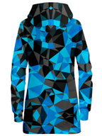 Blue and Black Geo Hoodie Dress Big Tex Funkadelic Epic Hoodie