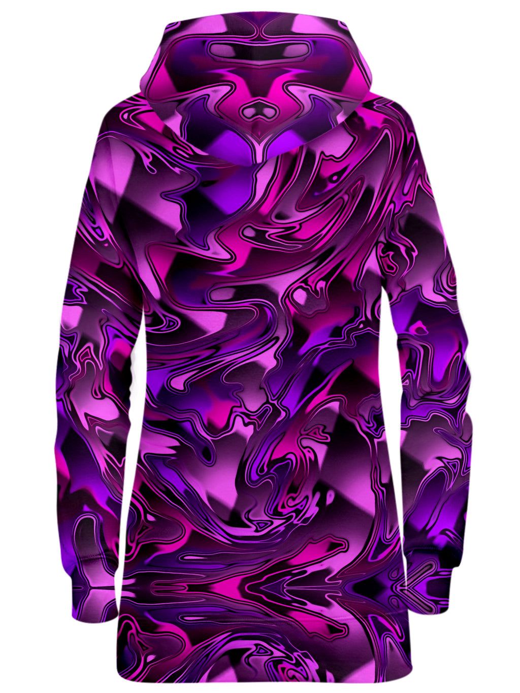Pink and Purple Chromatic Melt Hoodie Dress Big Tex Funkadelic Epic Hoodie