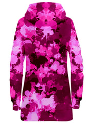 Pink Berry Paint Splatter Hoodie Dress