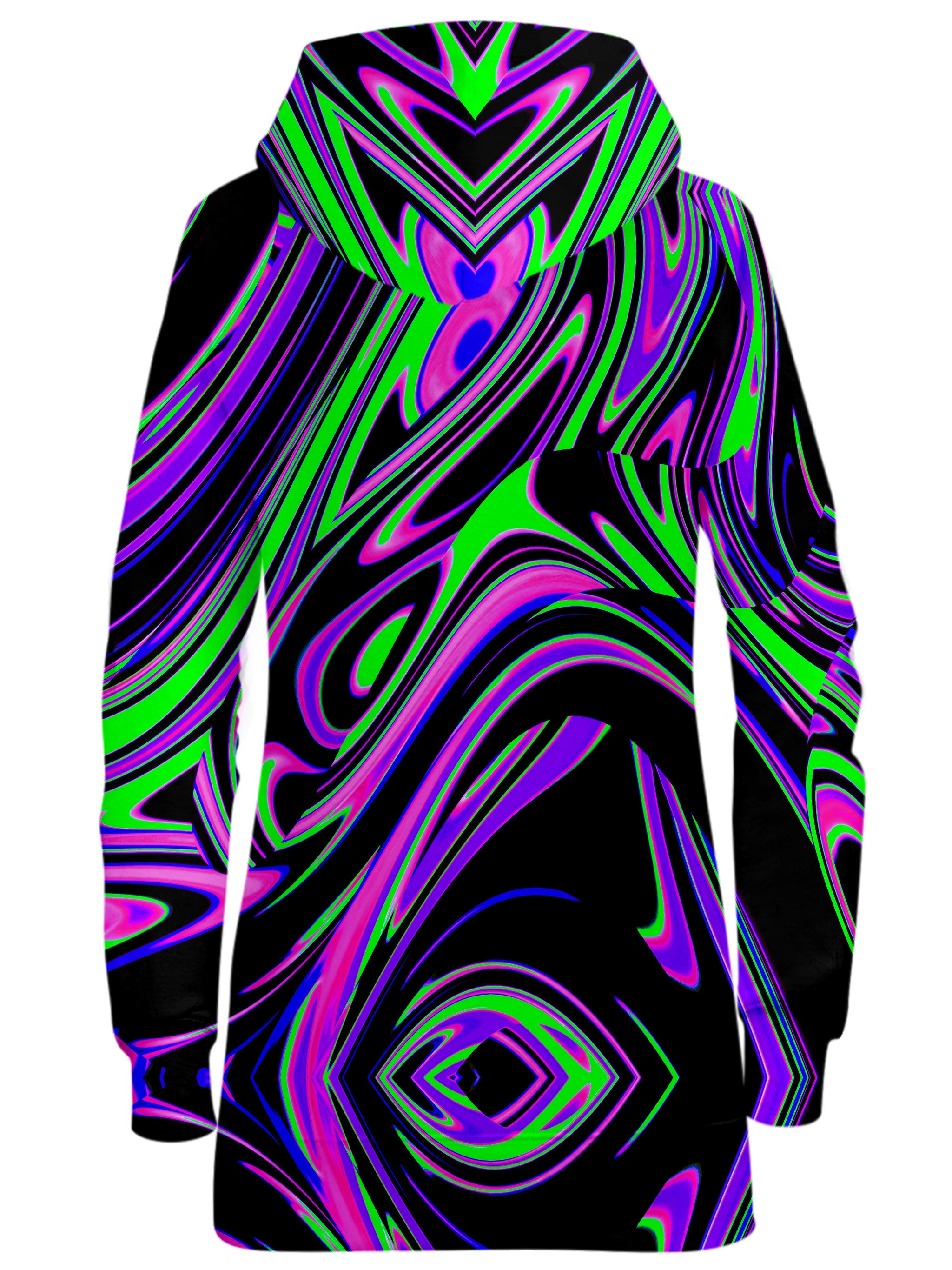 Violet and Lime Blackout Drip Hoodie Dress Big Tex Funkadelic Epic Hoodie