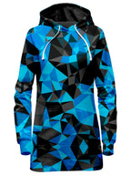 Blue and Black Geo Hoodie Dress Big Tex Funkadelic Epic Hoodie