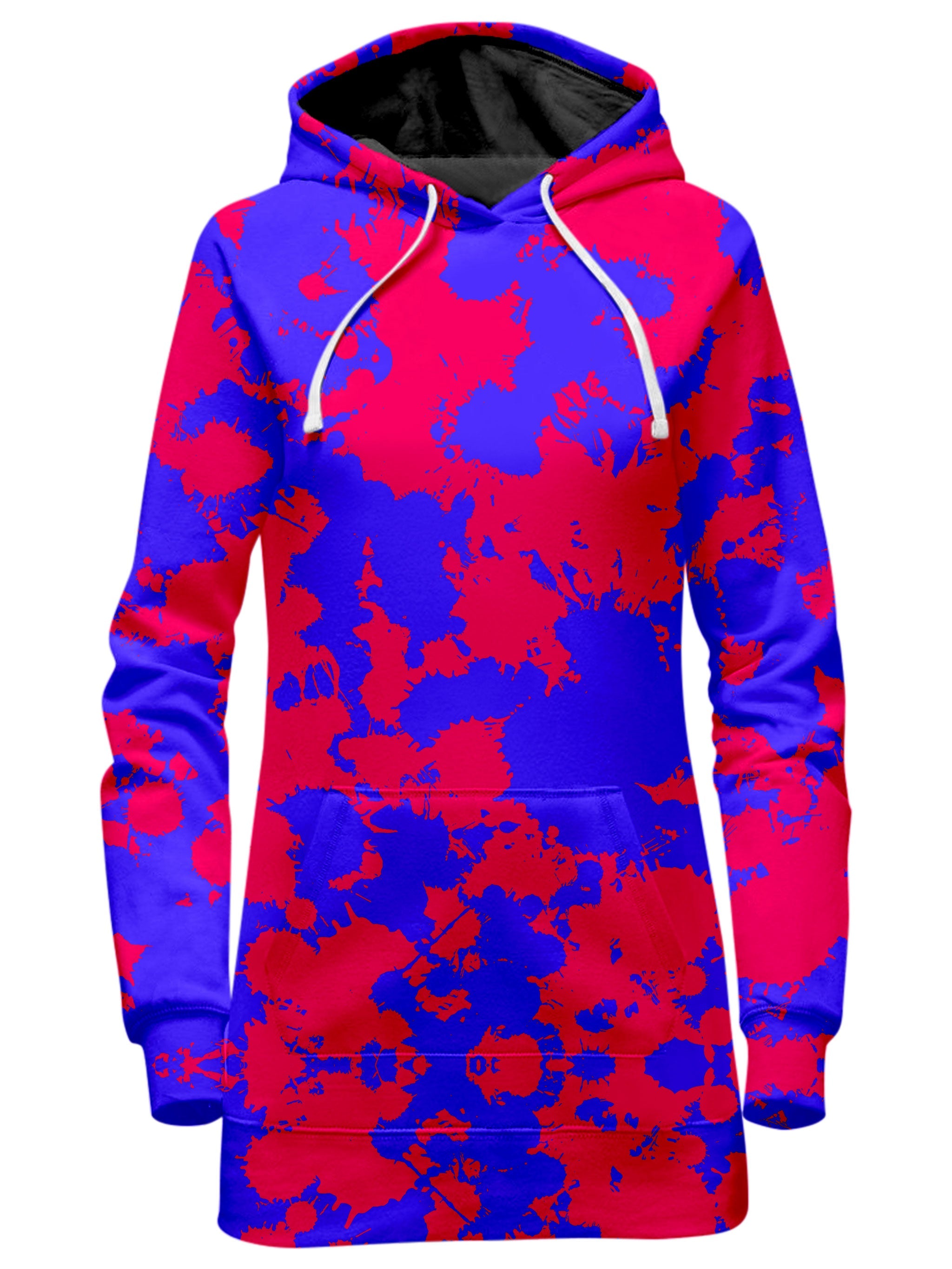 Pink and Violet Paint Splatter Hoodie Dress Big Tex Funkadelic Epic Hoodie