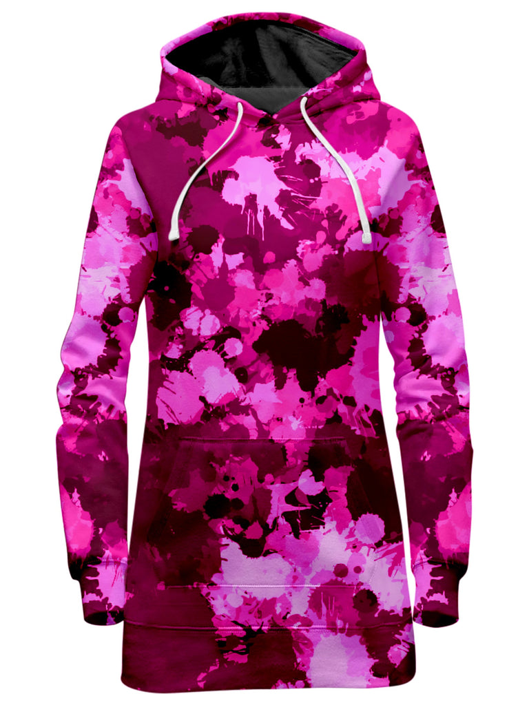 Big Tex Funkadelic - Pink Berry Paint Splatter Hoodie Dress