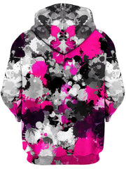 Pink and Grey Paint Splatter Unisex Zip-Up Hoodie, Big Tex Funkadelic, T6 - Epic Hoodie