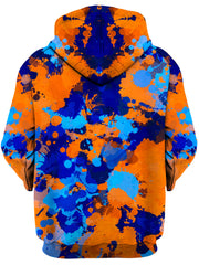 Blue and Orange Paint Splatter 2 Unisex Hoodie