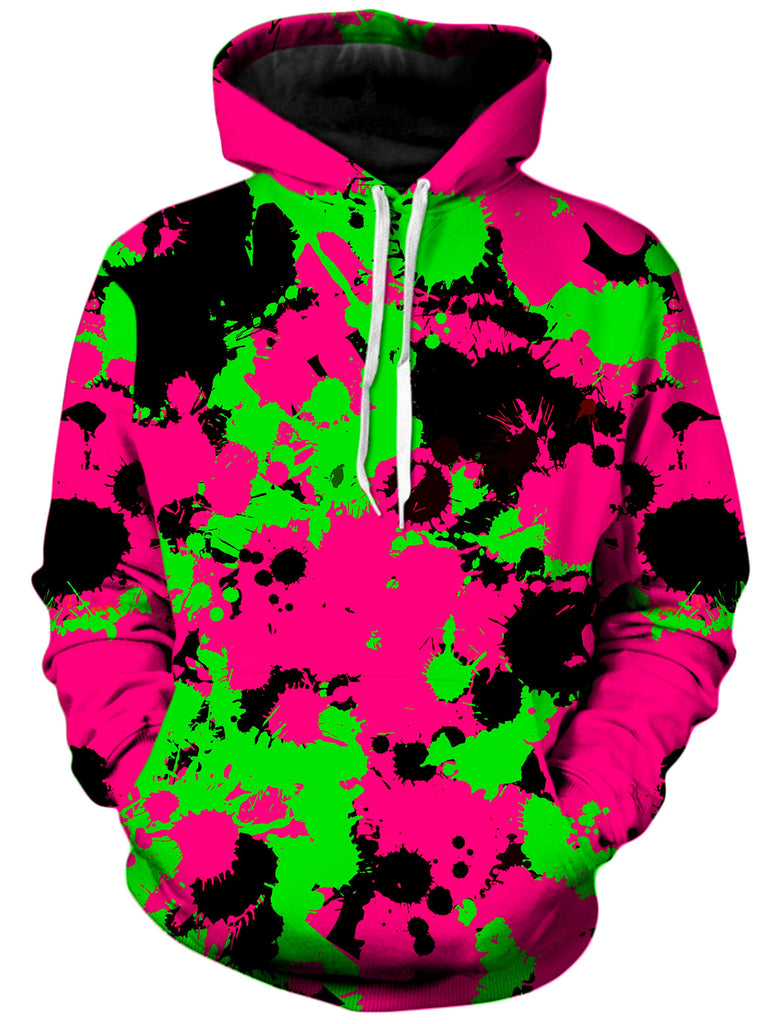 Big Tex Funkadelic - Pink Black and Green Paint Splatter Unisex Hoodie