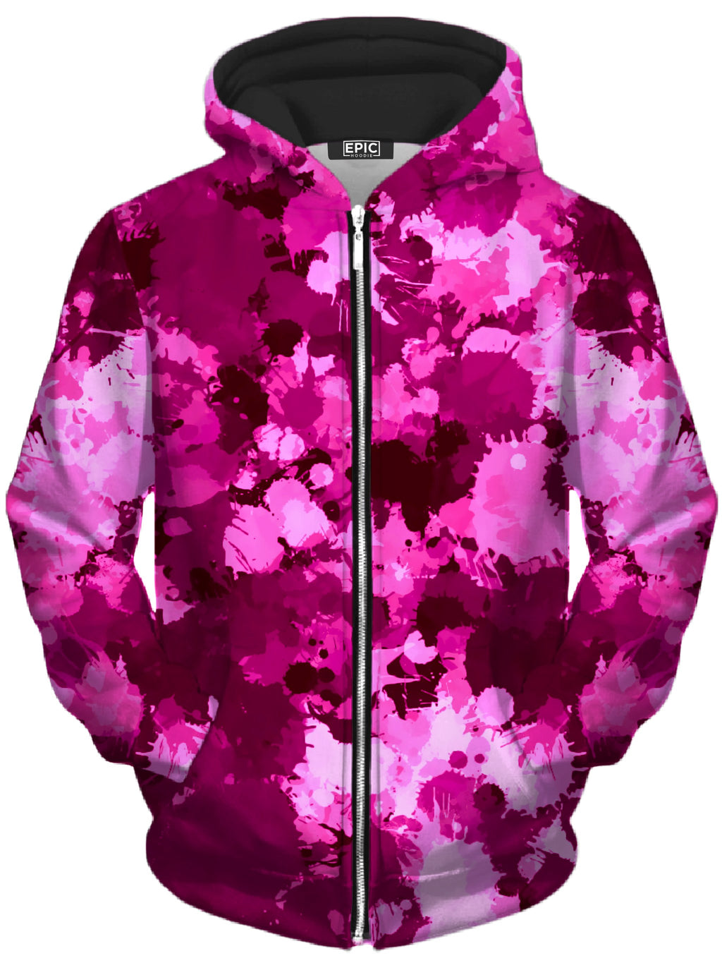 Pink Berry Paint Splatter Unisex Zip-Up Hoodie Big Tex Funkadelic Epic Hoodie