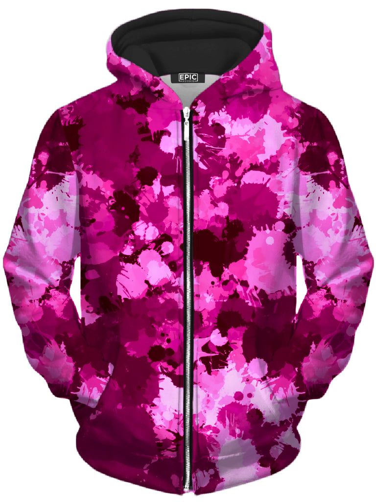 Big Tex Funkadelic - Pink Berry Paint Splatter Unisex Zip-Up Hoodie