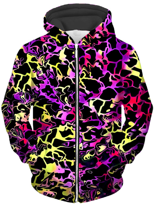 Psychedelic Rainbow Leopard Unisex Zip-Up Hoodie Big Tex Funkadelic Epic Hoodie