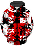 Red Digital Unisex Zip-Up Hoodie Big Tex Funkadelic Epic Hoodie
