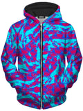 Berry Blast Hypno Splatter Unisex Zip-Up Hoodie Big Tex Funkadelic Epic Hoodie