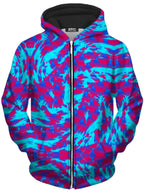 Berry Blast Hypno Splatter Unisex Zip-Up Hoodie Big Tex Funkadelic Epic Hoodie