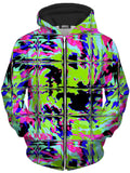 Blacklight Rave Glitch Unisex Zip-Up Hoodie Big Tex Funkadelic Epic Hoodie