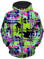 Blacklight Rave Glitch Unisex Zip-Up Hoodie Big Tex Funkadelic Epic Hoodie