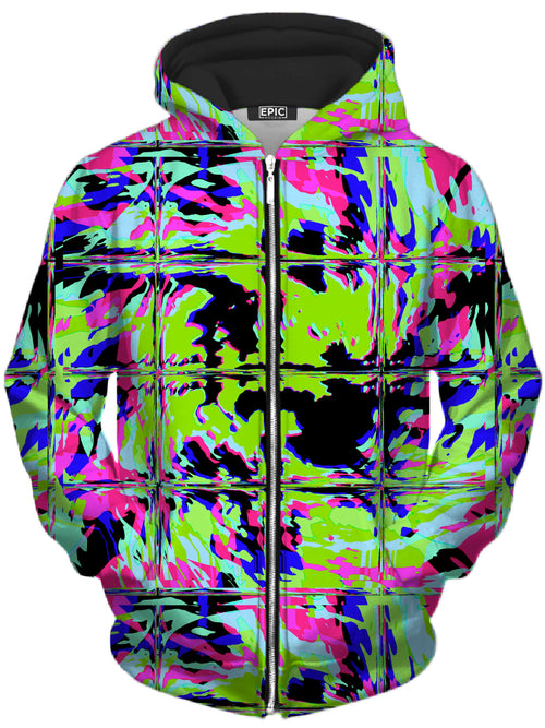 Blacklight Rave Glitch Unisex Zip-Up Hoodie Big Tex Funkadelic Epic Hoodie