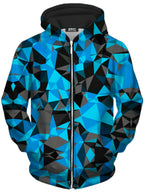 Blue and Black Geo Unisex Zip-Up Hoodie Big Tex Funkadelic Epic Hoodie