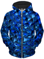 Blue Chromatic Melt Unisex Zip-Up Hoodie Big Tex Funkadelic Epic Hoodie