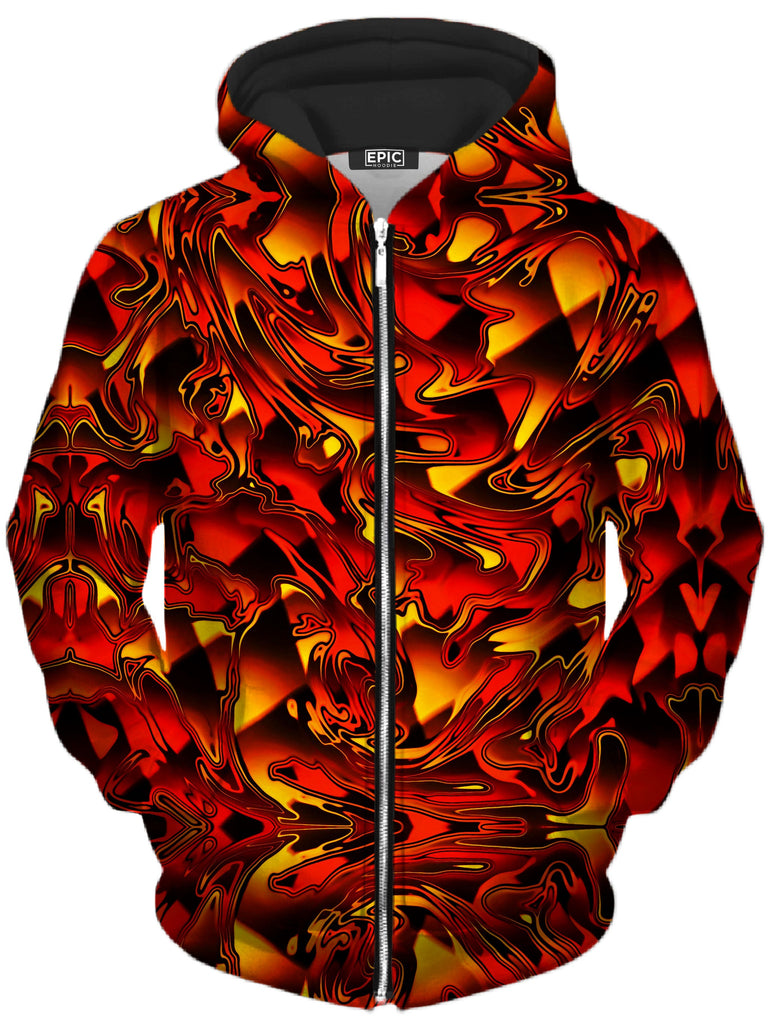 Big Tex Funkadelic - Fire Chromatic Melt Unisex Zip-Up Hoodie