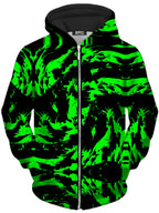 Neon Graffiti Paint Splatter Unisex Zip-Up Hoodie Big Tex Funkadelic Epic Hoodie