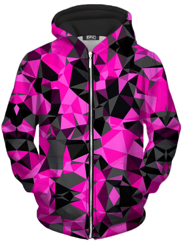 Big Tex Funkadelic - Pink and Black Geo Unisex Zip-Up Hoodie